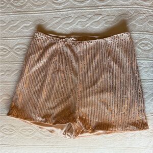 SHEIN Gold Sequin High Waist Shorts